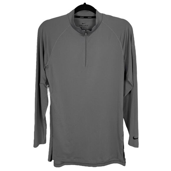 NIKE Men's DRI-FIT Pullover 1/4 ZIP Solid Gray Size SMALL - Picture 1 of 3